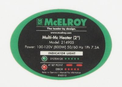 Model 214905 part no label