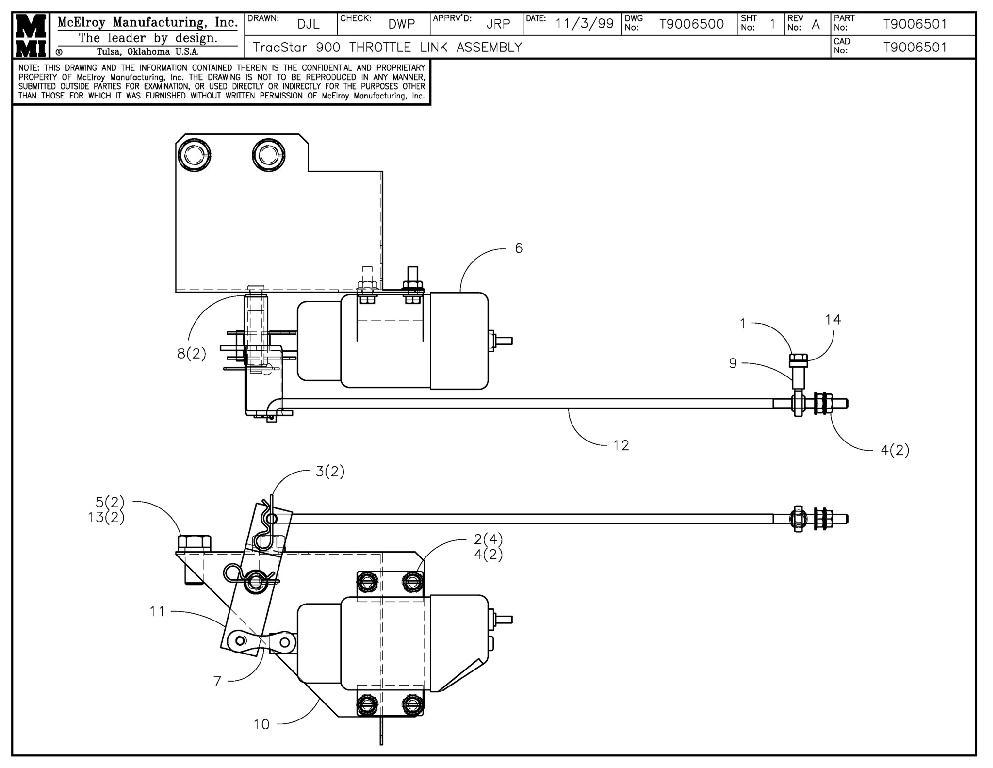 T900 throttle link assy