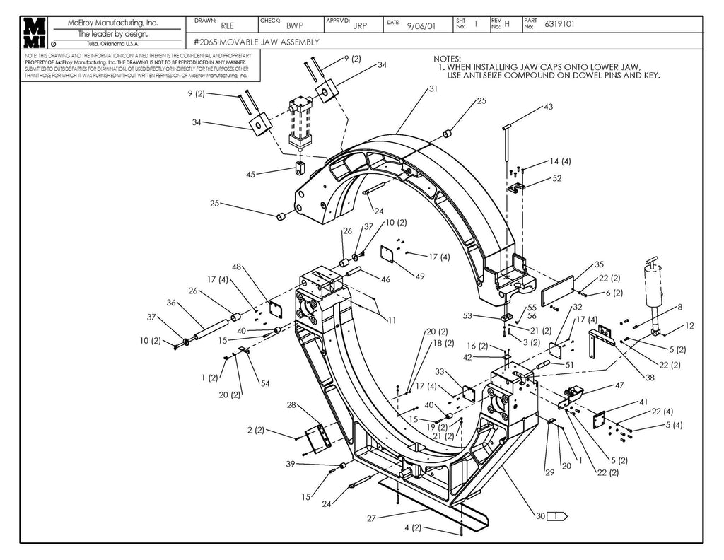 65 movable jaw assy