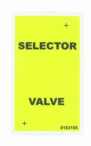 Selector valve label