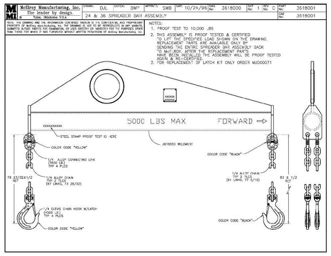 24/36 spreader bar assy