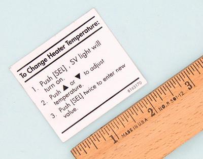 Temperature adjustment label