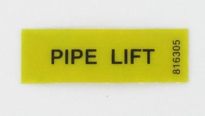 Pipe lift label