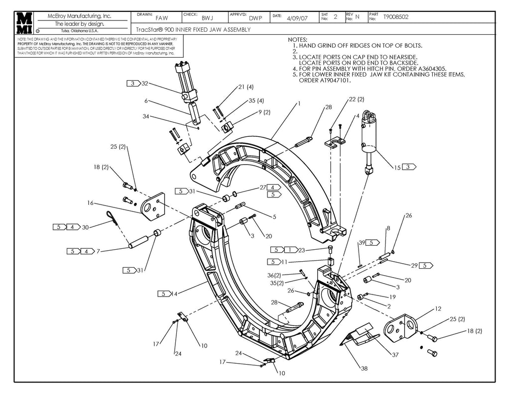 T900 inner fixed jaw assy