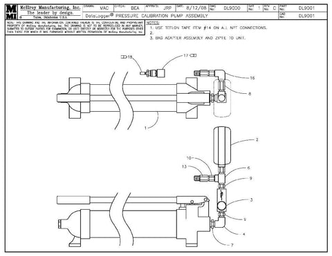 Dl press calibration pump assy