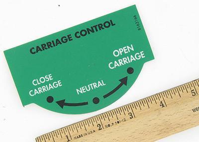 Carriage control label