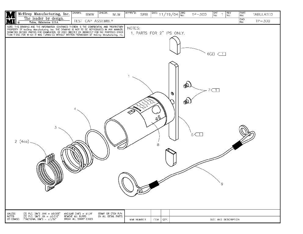 2ips test cap assy