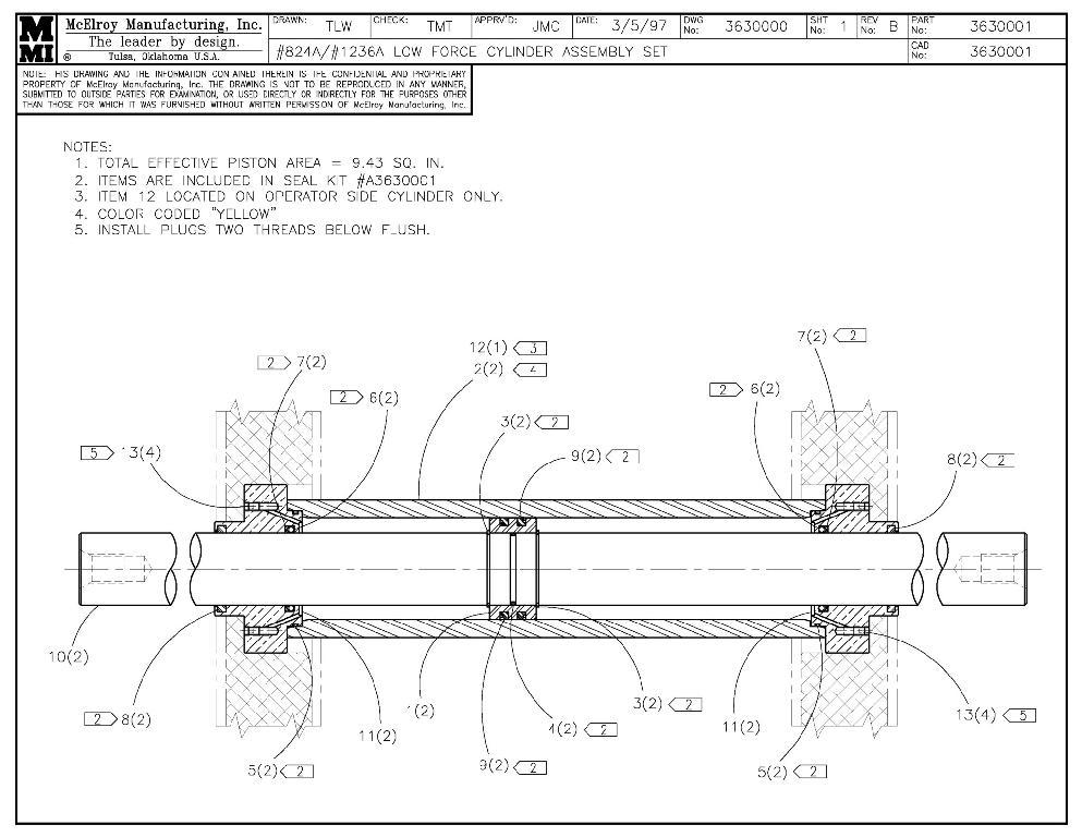 24/36 lf cylinder assy set