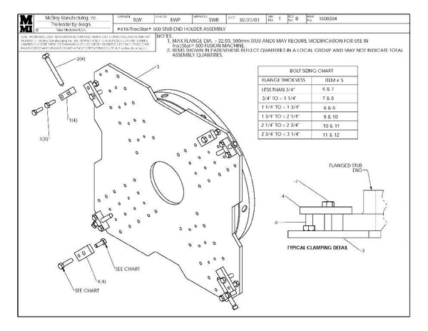 18/t500 stub end holder assy