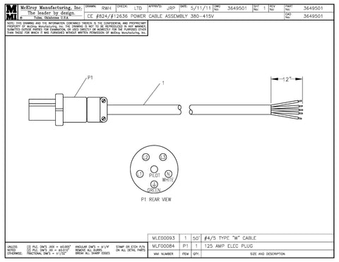 380-415v power cable assy