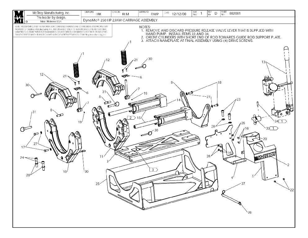 Dynamc 250 hp 2j carriage assy
