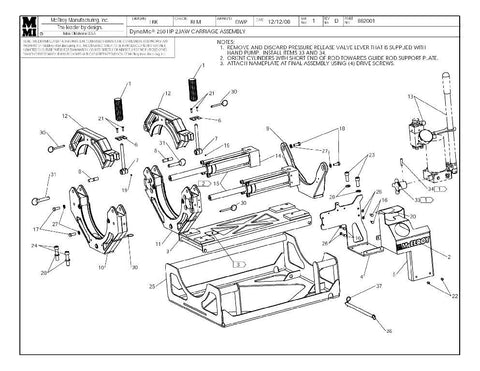 Dynamc 250 hp 2j carriage assy