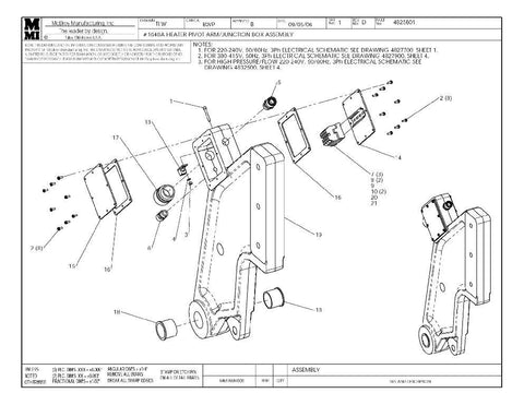 Bp htr pivot arm&jct box assy