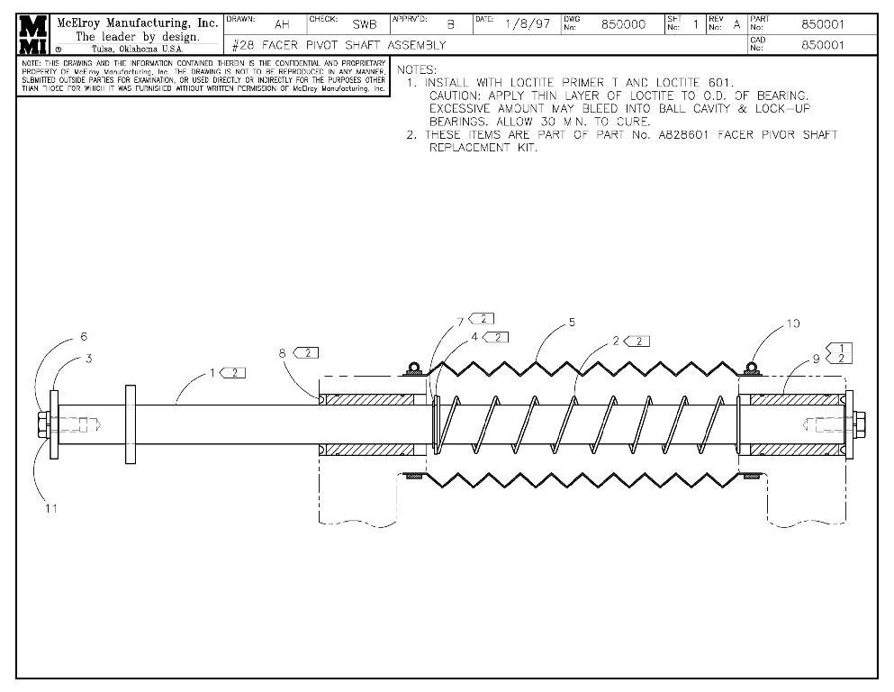 8 fcr pivot shaft assy