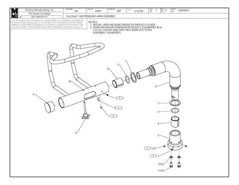 T500 PENDANT ARM ASSY