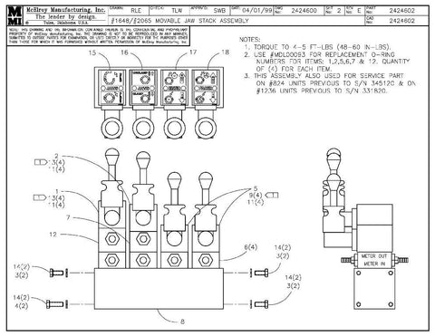 48/65 movable jaw stack assy