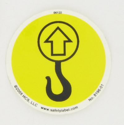 Ylw, blk hook lift point label – Mcelroyparts.com