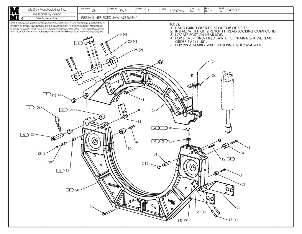 24 INNER FIXED JAW ASSY