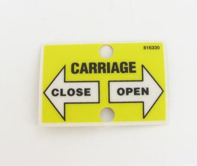 Carriage open/close label;sp