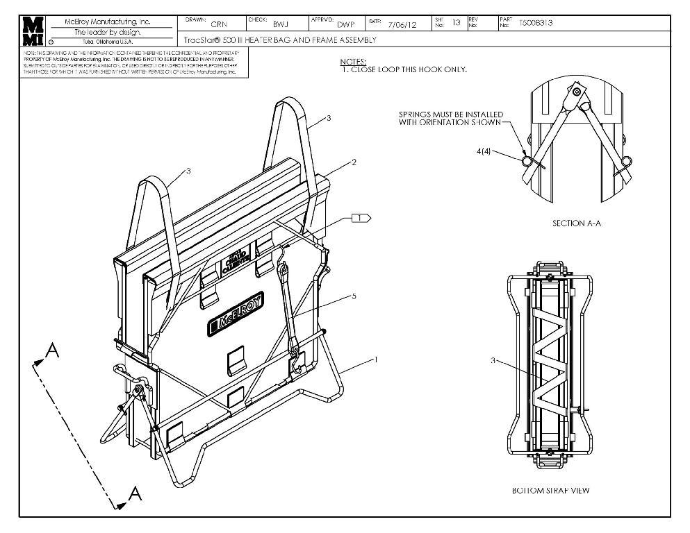 T500 iii htr bag & frame assy