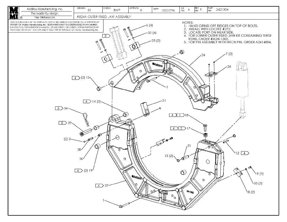 24 outer fixed jaw assy