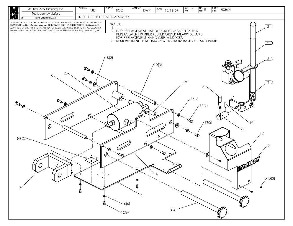 In field tensile tester assy