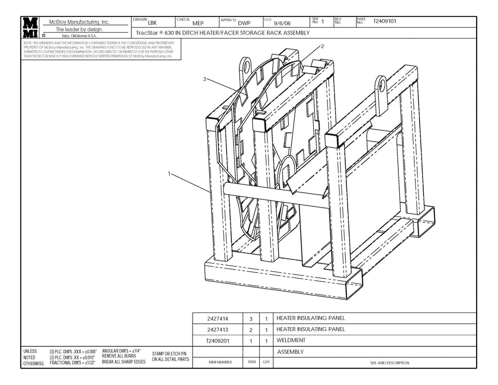 T630 DITCH HTR/FCR STR RCK ASY