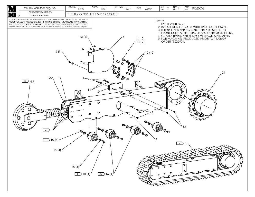 T900 left track assy