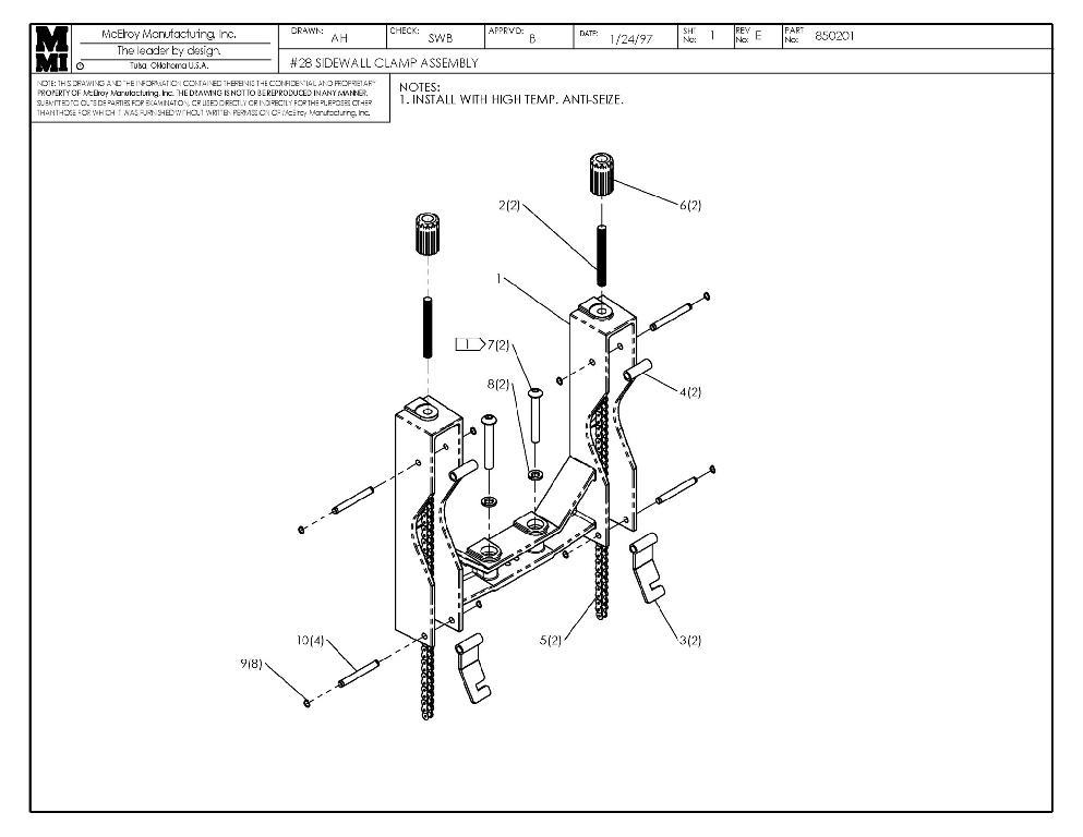 8 sidewall clamp assy
