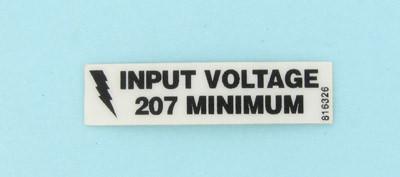 207 min input voltage label