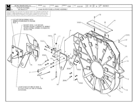 Heater panel & frame assembly