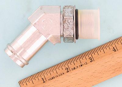 12msae/16 hose barb elbow 45