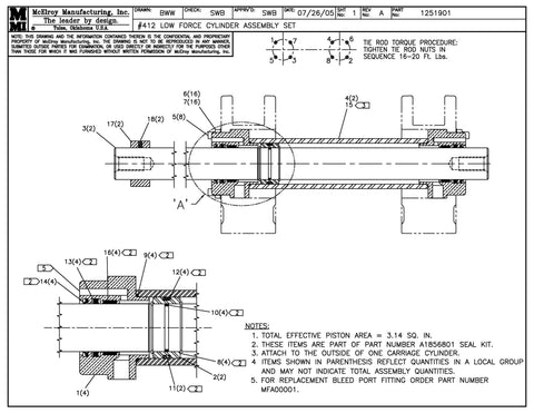 12 lf cylinder assy set