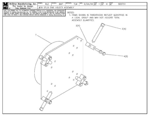 8 stub end holder assy