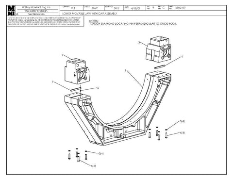Lower movable jaw w/ cap assy