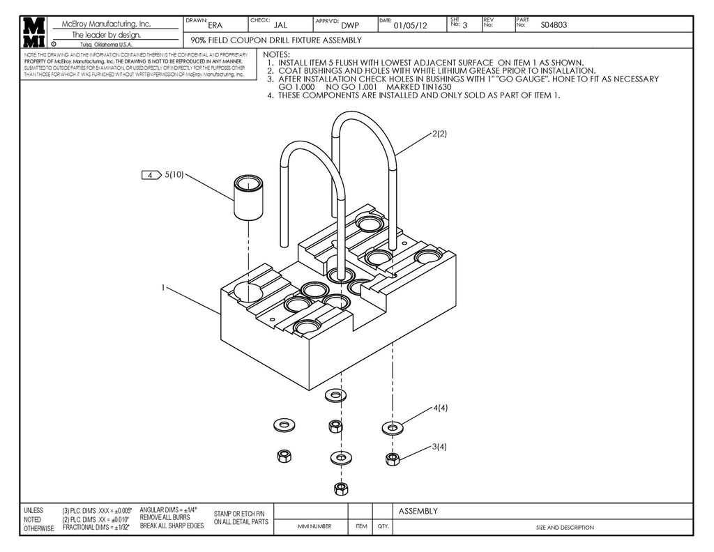90% field coupon drill fix asy