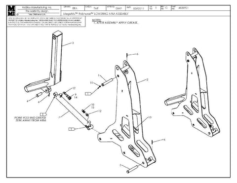 Megamc polyhorse lwrng arm asy