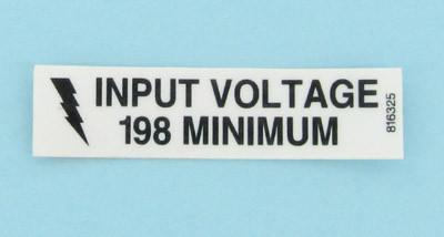 198 min input voltage label