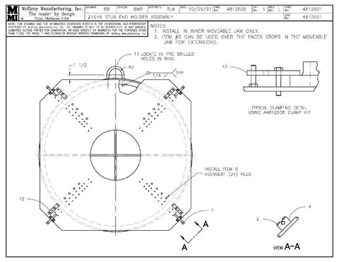 48 stub end holder assy