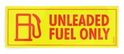 Unleaded fuel label