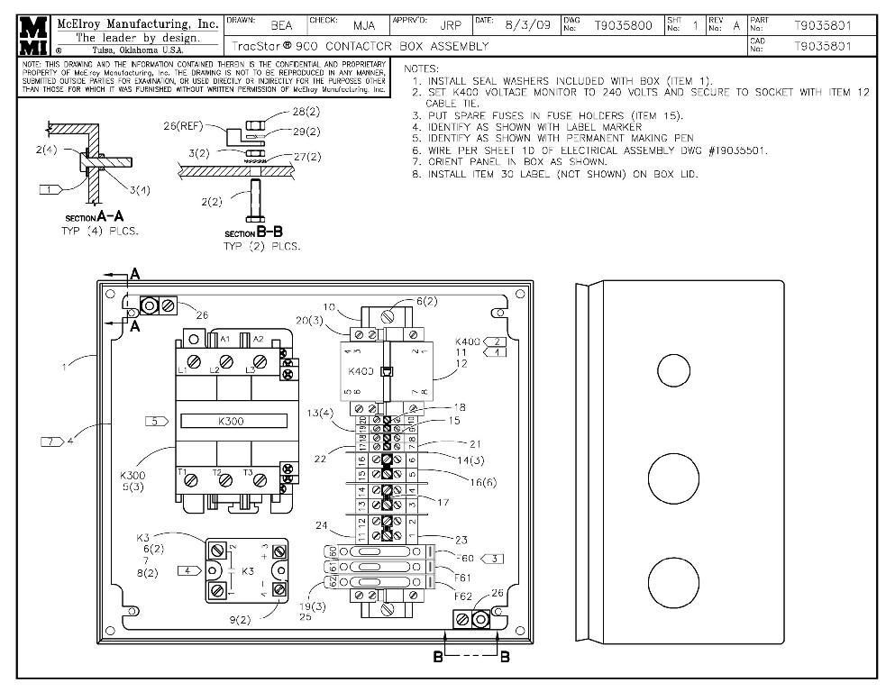 T900 contactor box assy