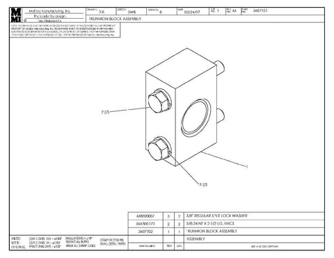 Trunnion block assy w/ bolts