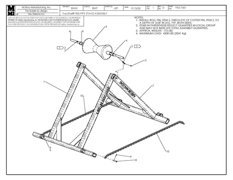 T900 PIPE STAND ASSY