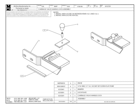 CARRIAGE VALVE HANDLE LOCK ASY