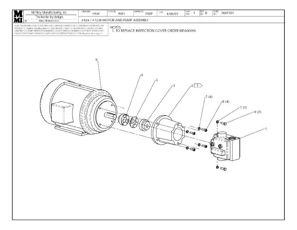 24/36 motor & pump assy