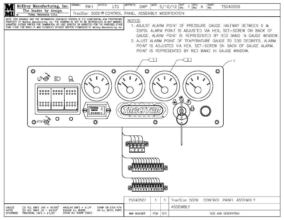 T500 ii control panel assy mod