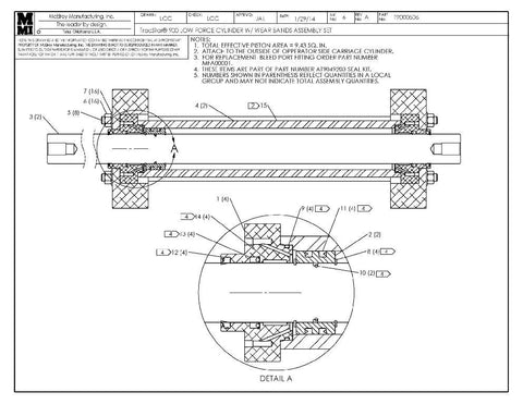 T900 lf cyl w/wear band asy st