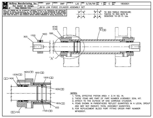 18 lf cylinder assy set