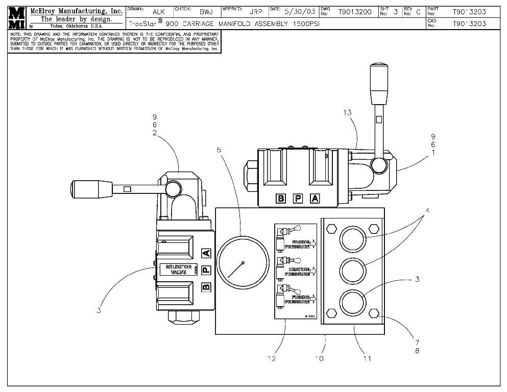 T900 crg manifold assy 1500psi