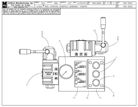 T900 crg manifold assy 1500psi